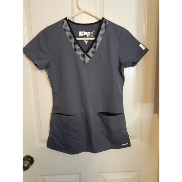 Greys Anatomy Women’s Gray Scrub Top. Size Xs. B53 - Picture 1 of 4